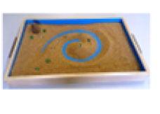 Набор для пескотерапии "Рисуем и играем на песке": ящик для работы с песком синий